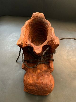 Pipe Holder Unique Rare Hand Crafted Wooden Shoe