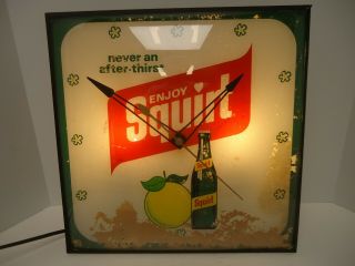 Vintage Squirt Soda Pam Clock - Advertising Clock -