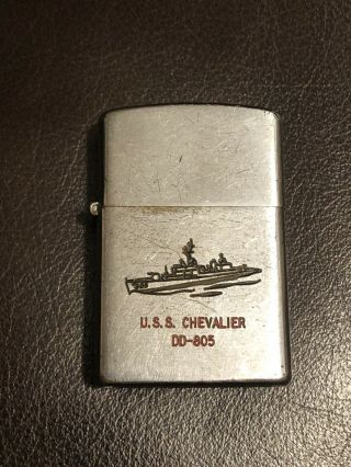 Vintage United States Navy U.  S.  S.  Chevalier Dd - 805 Small Lighter