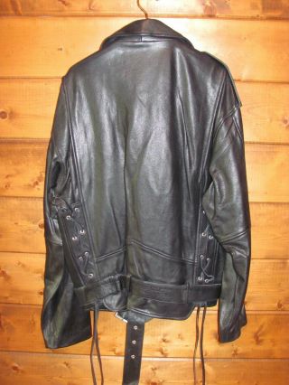 Vintage Michael Hoban NORTH BEACH LEATHER Motorcycle Jacket Men ' s size 48 2