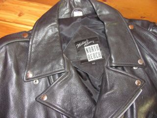 Vintage Michael Hoban NORTH BEACH LEATHER Motorcycle Jacket Men ' s size 48 3