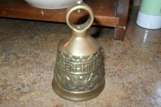 Vintage Brass Monastery Bell Latin “vocem Meam A Ovime Tangit "