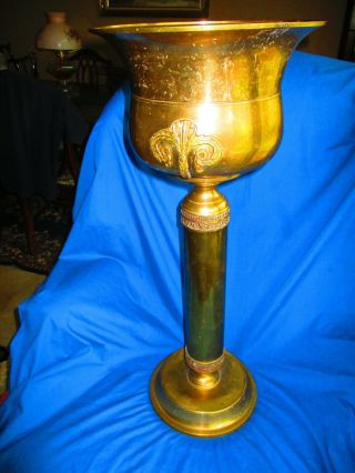 Vintage Brass Champagne Bucket And Stand