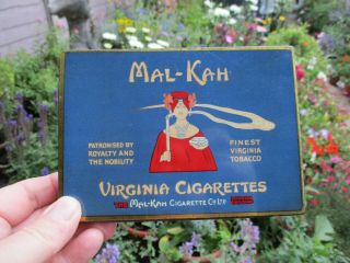 An Antique Vintage Mal - Kah Virginia Cigarettes Tobacco Tin.