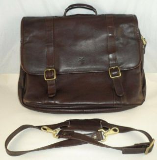 Rare Vintage Frye Bag - Dark Brown Leather - Xl Expandable Briefcase Messenger