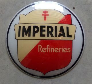 Atlantic Imperial Gas Pump Globe Light Vintage Glass Lens Garage Motor Oil Sign