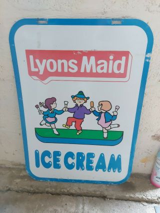 Vintage Lyons Maid Ice Cream Double Sided Sign