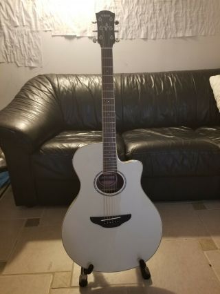 Yamaha Apx600 Acoustic Electric Guitar (apx600vw) - White Great Beginner Guitar
