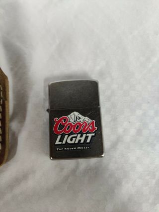 Coors Light Zippo Lighter - Rare - Retired - Windproof - E 11 - Made In Usa