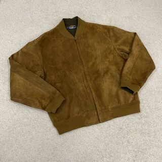 Vtg Rare Polo Ralph Lauren Brown Tan Suede Leather Jacket Sz Large L Vintage