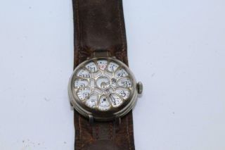 Vintage Lancet Ww1 Trench Watch With Shrapnel Shield And Band Runs