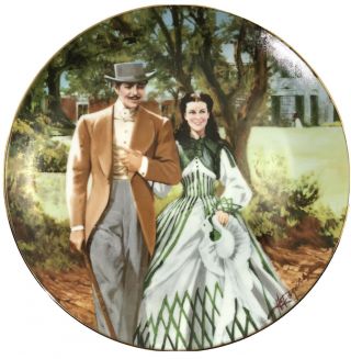 Gone With The Wind Golden Anniversary Home To Tara Collector Plate 1989 Gold Rim