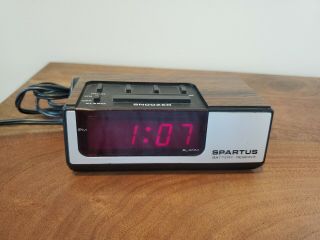 Vintage Spartus Digital Alarm Clock With Snooze Model 1106 Tested/works