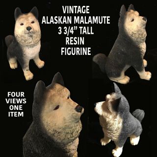 Alaskan Malamute Vintage 3 3/4 " Resin Figurine From The 1970 