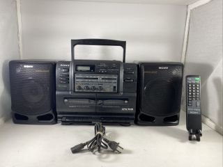 Vintage 1996 Sony Cfd - 545 Cd Radio Cassette Mega Bass Boombox W/remote/serviced