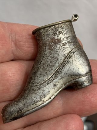 Antique Patent 1912 Meb Figural Shoe Pocket Lighter - Austria
