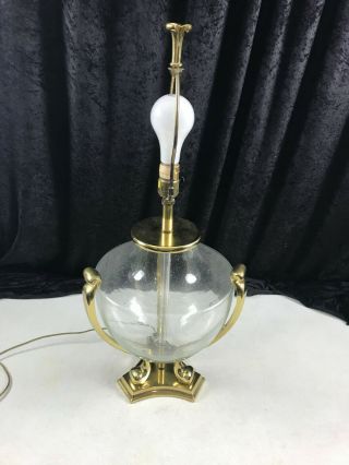 Vintage 1988 Chapman Brass & Glass Table Lamp Finial Base 27 " X 11 "