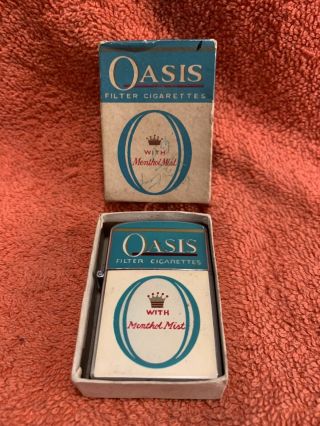 Vintage Advertising Lighter Oasis Cigarettes - - Made In Japan