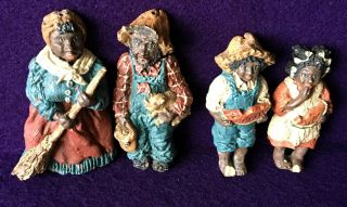 Vtg June Mckenna Figurines Southern African - Americana Family 1982 - 87 Set Of 4