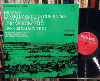 Mozart Divertimento For Violin Grumiaux Trio Philips 802 803 Ly Ed1 Holland Nm