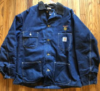 Ben Harper Rare 1996 Xl Carhartt Blue Denim Jacket Vintage With Lining