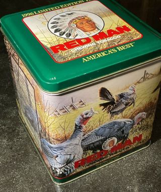 Vintage 1996 Limited Edition Tin Red Man Chewing Tobacco “fenceline Crossing”