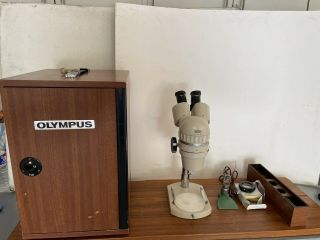 Vintage Tokyo Olympus Sz Stereo Binocular Microscope Case