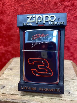 Vintage Nos 1996 Zippo Lighter Dale Earnhardt 3 Chrome