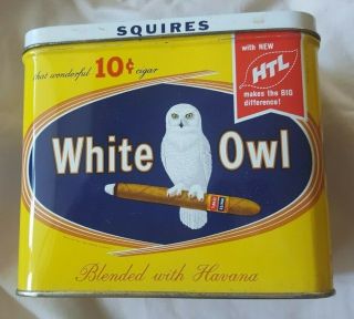 Vintage White Owl Squires Cigar Tin