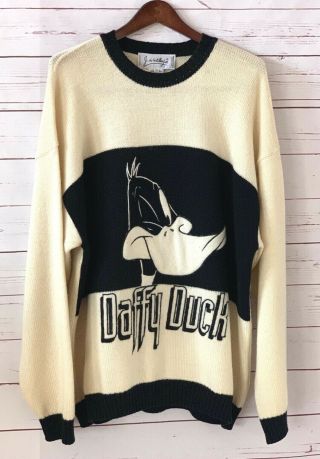 Vintage 1996 Jc De Castelbajac Mens 56 Daffy Duck Looney Tunes Sweater Italy