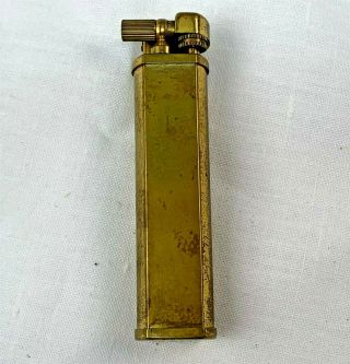 Vintage Casablanca Brass Lighter With Secret Compartment In Body Lift - Arm Butane