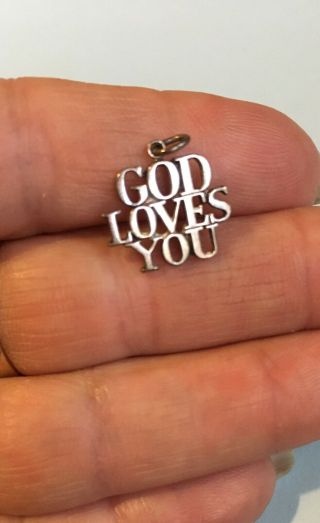 Tiffany & Co Sterling Silver 925 GOD LOVES YOU Charm Pendant Authentic Vintage 2
