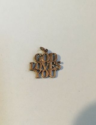 Tiffany & Co Sterling Silver 925 GOD LOVES YOU Charm Pendant Authentic Vintage 3