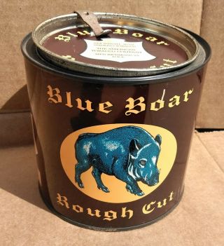 Blue Boar Rough Cut Pipe Tobacco 16 Oz Pry Lid Tin Can Good Strong Colors