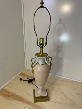 Frederick Cooper Vintage 18 " Table Lamp | Ceramic Gold Swans | Hollywood Regency