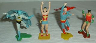 Vintage 1966 Ideal Justice League Figures Batman Robin Superman Wonder Woman