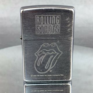 Vintage 2001 Rolling Stones 200rs - 100 Brushed Chrome Zippo Lighter