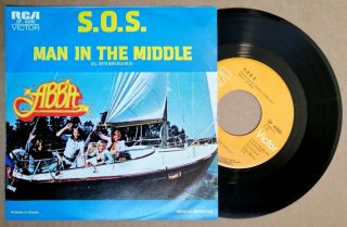 Abba S.  O.  S.  / Man In The Middle 7 " Vinyl Single 1975 Mexico Rca Unique Picture S