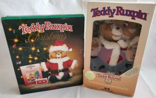 Vintage 1985 Teddy Ruxpin W/ Christmas Box | Fully Mouth,  Eyes & Speaker