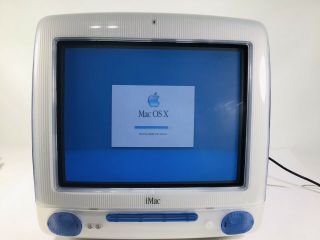 Vintage Apple iMac G3 M5521 Blueberry Blue Mac OS X - & 3