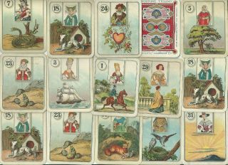 Fortune Telling 60 Cards From Carreras 1926 Set (all Shown).  Cigarette Cards