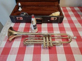 Vintage Olds Ambassador Trumpet Fullerton Calif A32683 In Hard Case