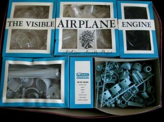 Vintage Revell " The Visible Airplane Engine " Model Kit -