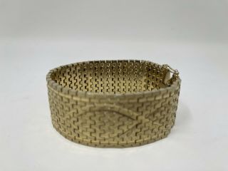Vintage Gold Thick Weave Band Bracelet Marked 18k 0.  750 Italy 90 Grams