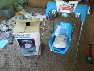 Vtg Fisher Price Swing Port - A - Swing With Box - Great W/ Manuals