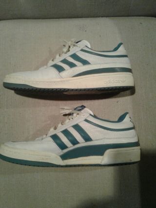 RARE Vintage 80 ' s ADIDAS IVAN LENDL Tennis Sneakers SHOES White Blue Stripe 10 3