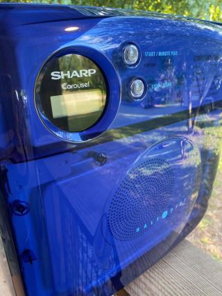 Vintage Sharp Carousel Half Pint Microwave R - 120db Blue Rv Camper Dorm Room Lnc
