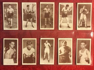 1938 Churchman Boxing Personalities 20 Card Subset - Braddock - Tunney - Boxers - Vg - Ex