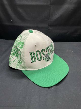 Rare Vintage Boston Celtics Sports Specialties Snapback Hat Nba Logo 90s White