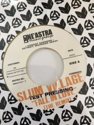 Slum Village Fall In Love Remix /instrumental Yellow 7 " Vinyl 45 Record M